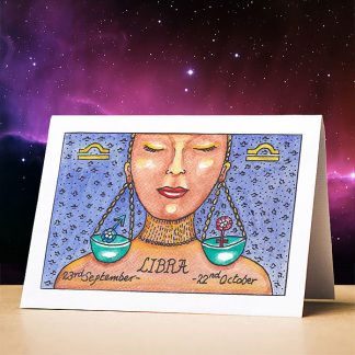 Libra Birthday Card