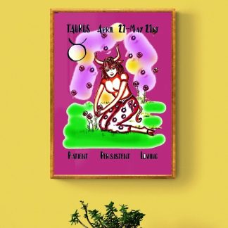 Taurus birthday print-portrait series