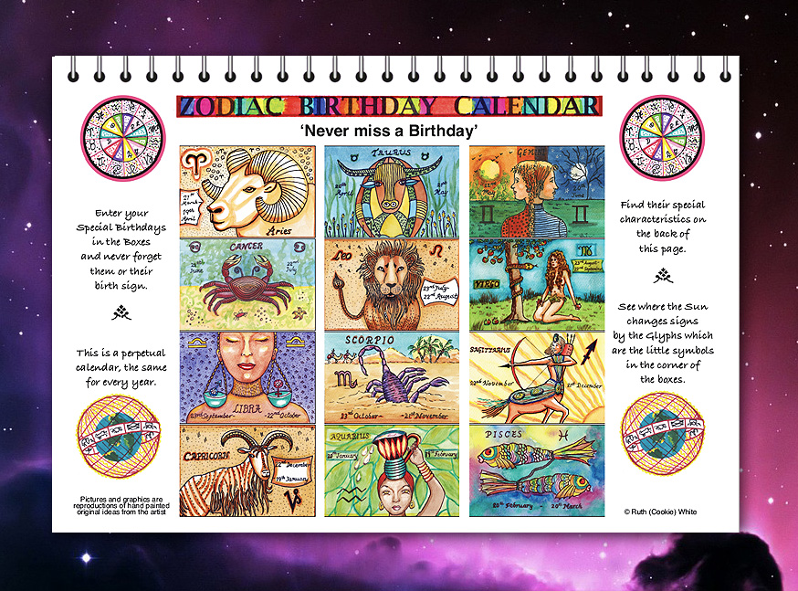 Zodiac Birthday Calendar